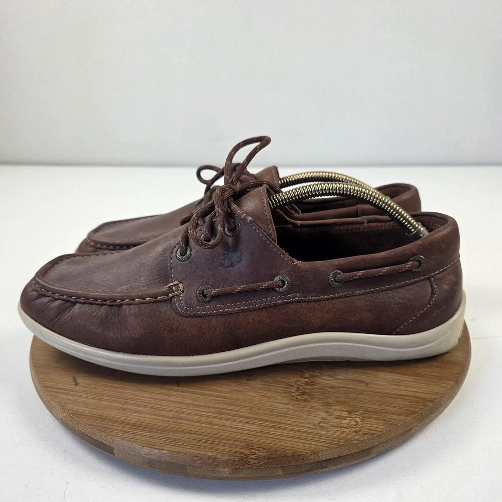 SAS Shoes Mens Size 12 Brown Leather Boat Casual Comfort TriPad Deck USA